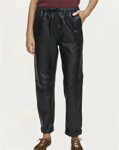 Soft Rebels - SRNylah Leather Bukser - Black